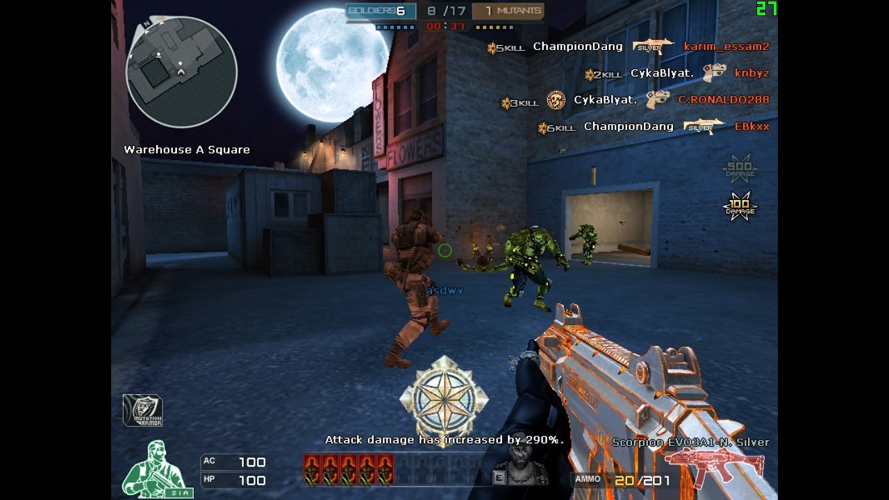 Crossfire West: Multikills with Scorpion EVO3A1-N. Silver Full 17 rounds Gameplay - Champion Dang