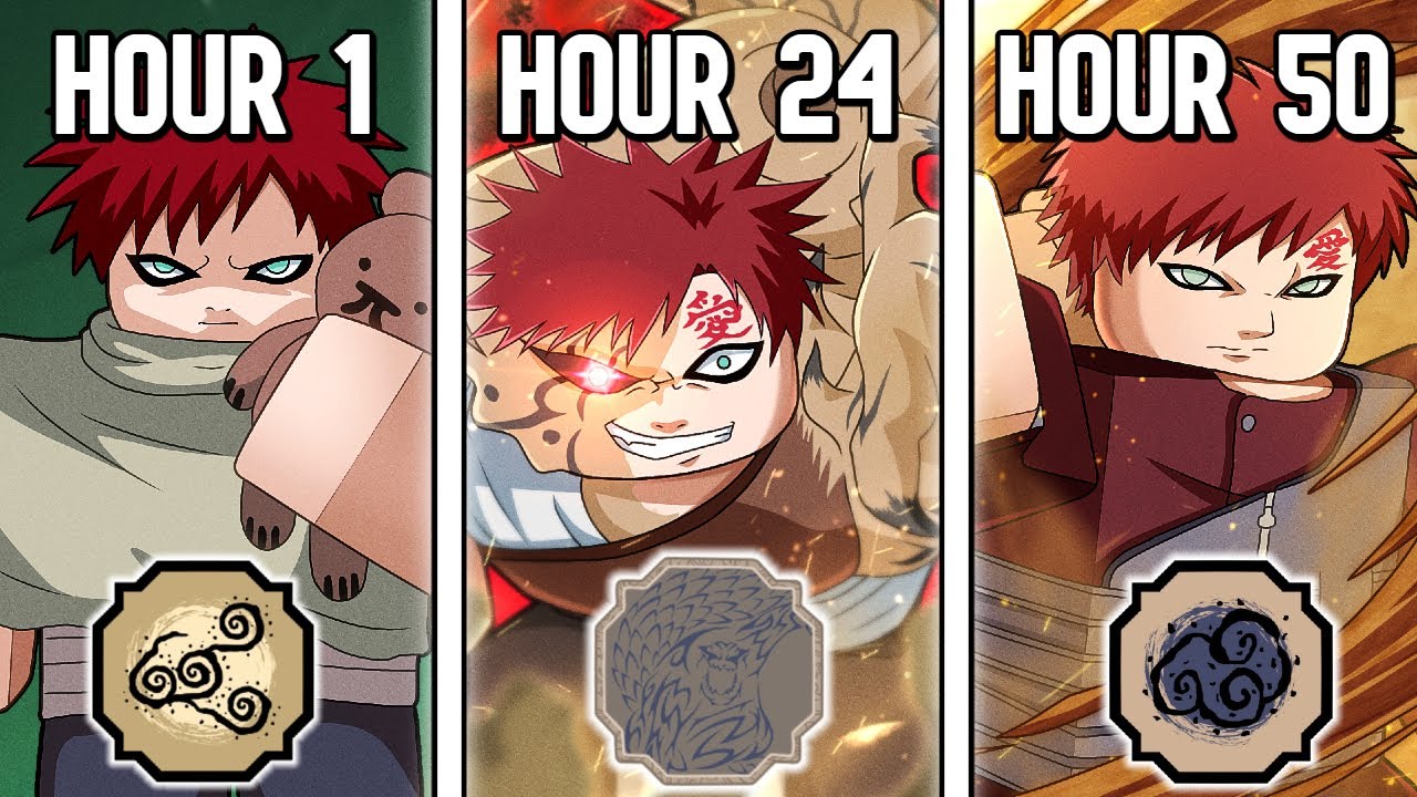 Becoming All Forms Of GAARA in 50 Hours.. - Shindo Life (Roblox)