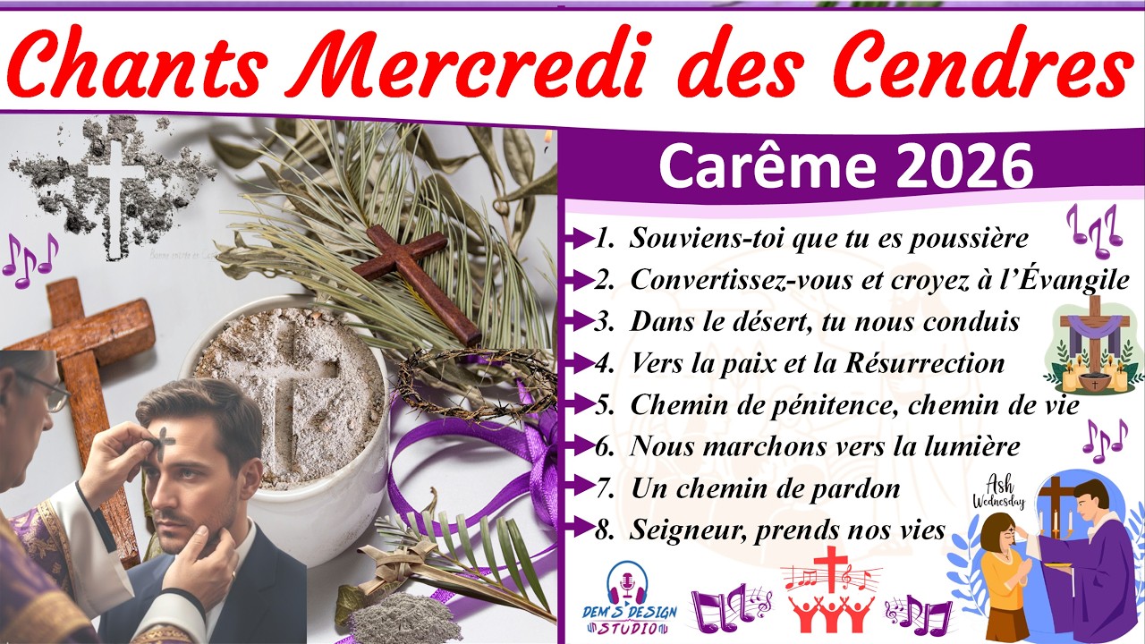 ✝️🎶 Chants du Mercredi des Cendres – 🌿 Carême 2026 | 📅 18 Février #carême2026
