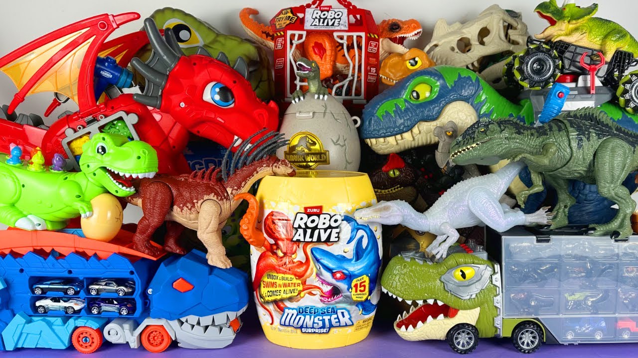 Jurassic World Unboxing Review Asmr Colorful Dinosaur T-rex Carnotaurus Baryonyx Spino Giga Dragon