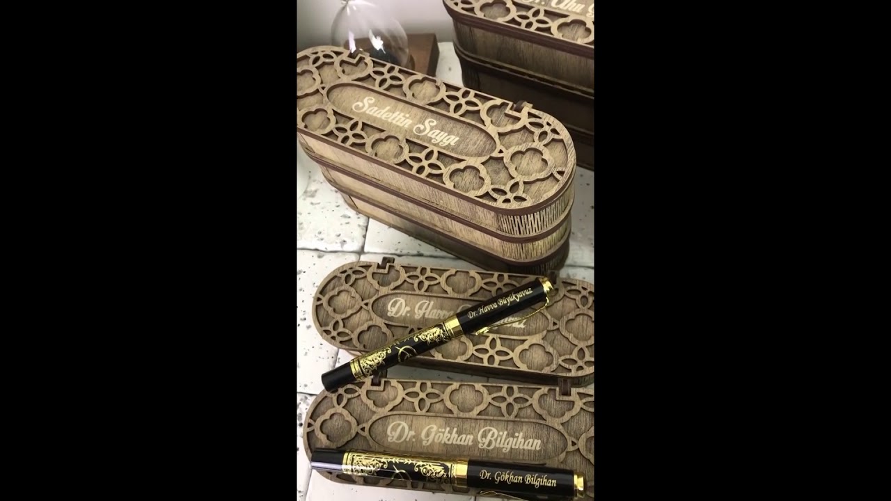 Custom Pen Luxury Metal Silver Black Signature Business  Custom Wood Box Pen Customized Logo gift