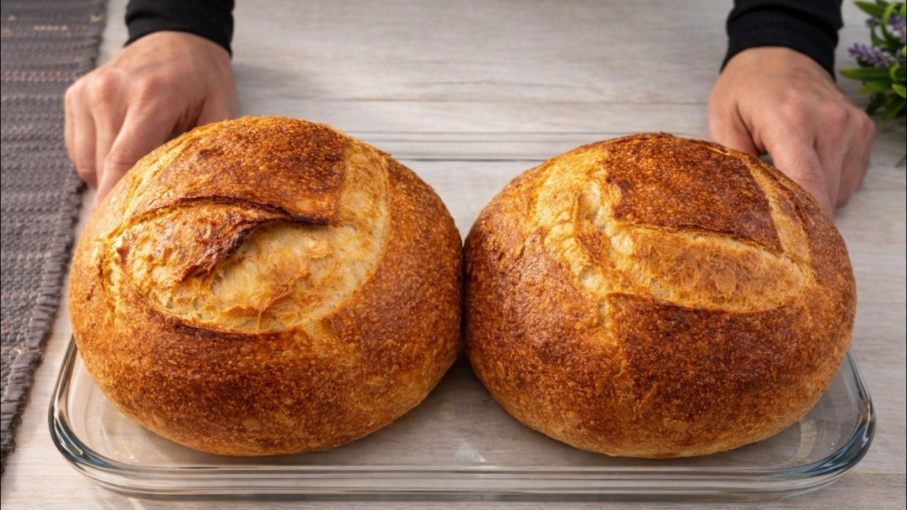 Brot in 3 Schritten: kneten, formen, backen❗Kochen ohne M&uuml;he❗Rundes Brot❗