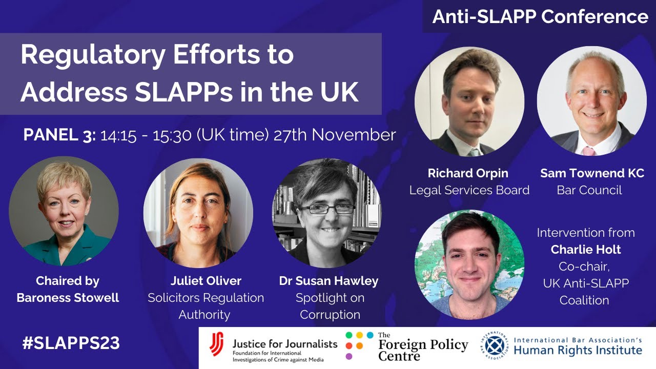 Day 1 Panel 3: Regulatory Efforts to Address SLAPPs in the UK