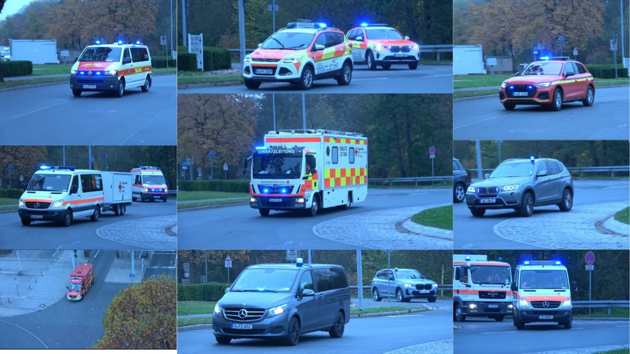 [ICAO Teilübung] Einsatzfahrten Rettungsdienst, Feuerwehr und Grenzpolizei Nürnberg