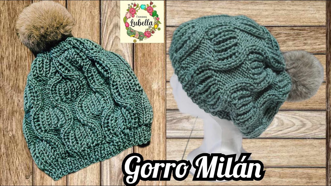 Gorro Milán a dos agujas #creacioneslubella #dosagujas