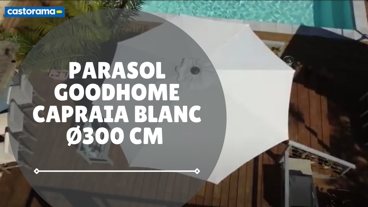 Avis consommateur: Parasol GoodHome Capraia blanc ø300 cm