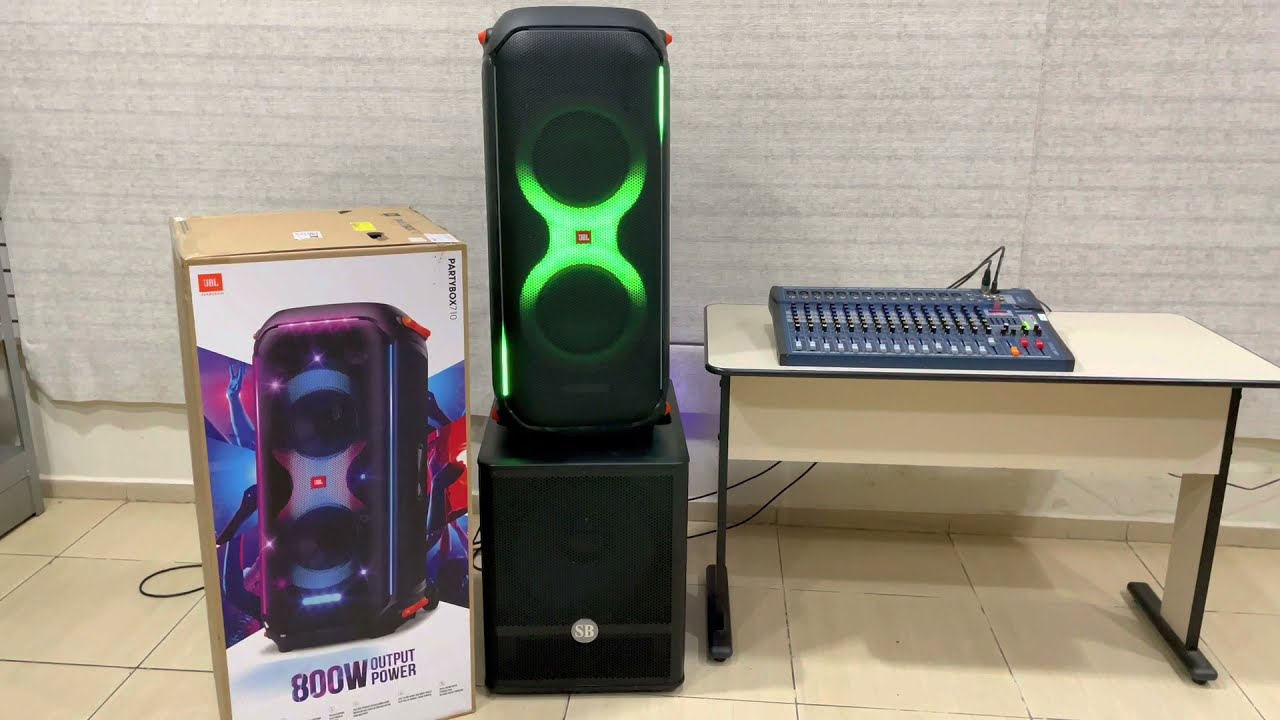 JBL PARTYBOX 710 com subwoofer da SOUNDBOX, ficou top.