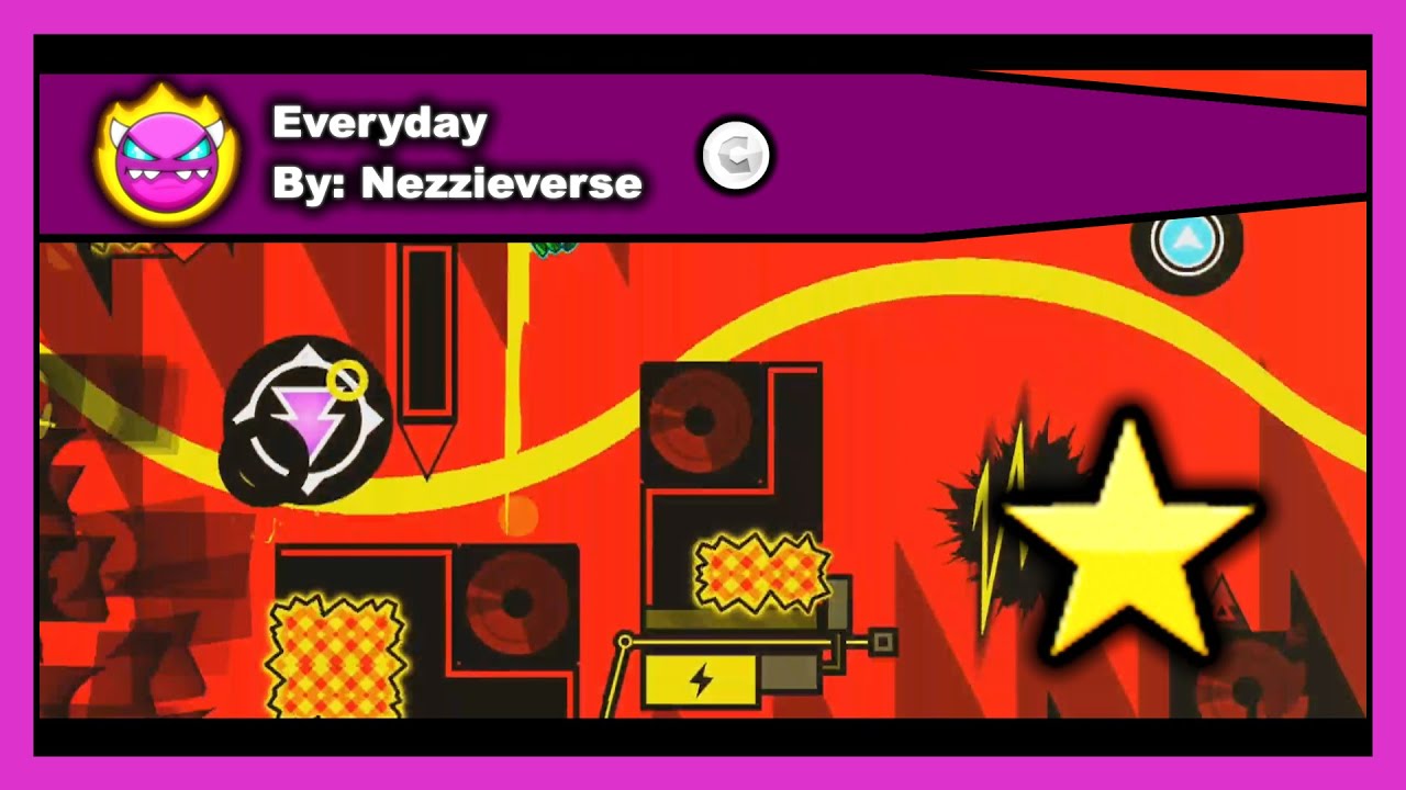[DEMON LEVEL] Geometry Dash - Everyday by Nezzieverse (All 1 Coin) 100% Complete