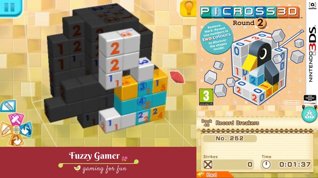 Picross 3D Round 2! Book 40 Record Breakers Puzzle 251-252 Hard Mode