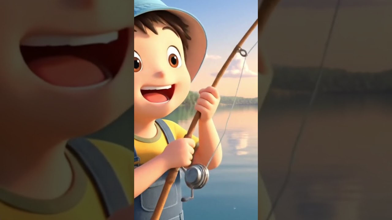 Tiny fisherman, big adventure! 🌊🎣 Can he catch #FishingCartoon #AnimatedFun #KidsAdventure