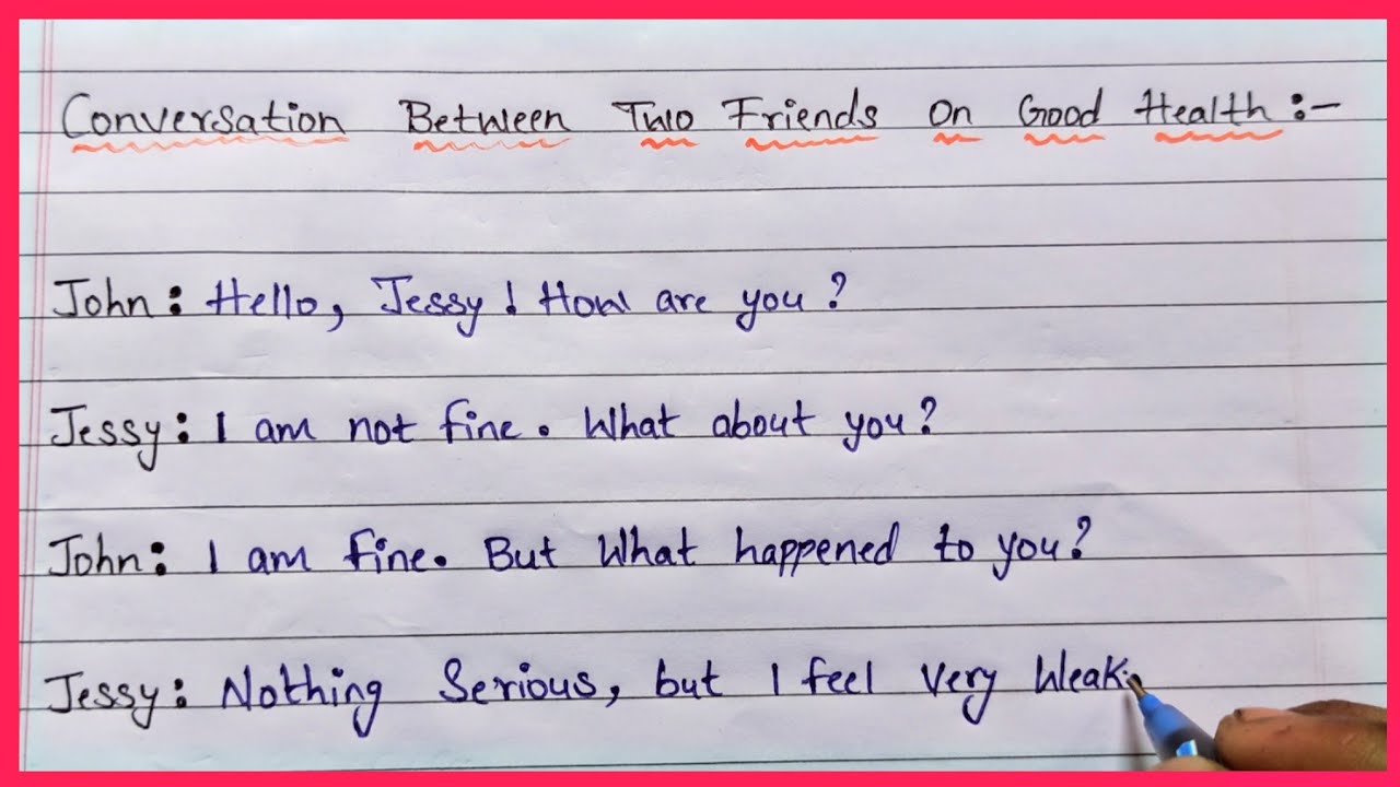 Dialogue between two friends On Good Health || English