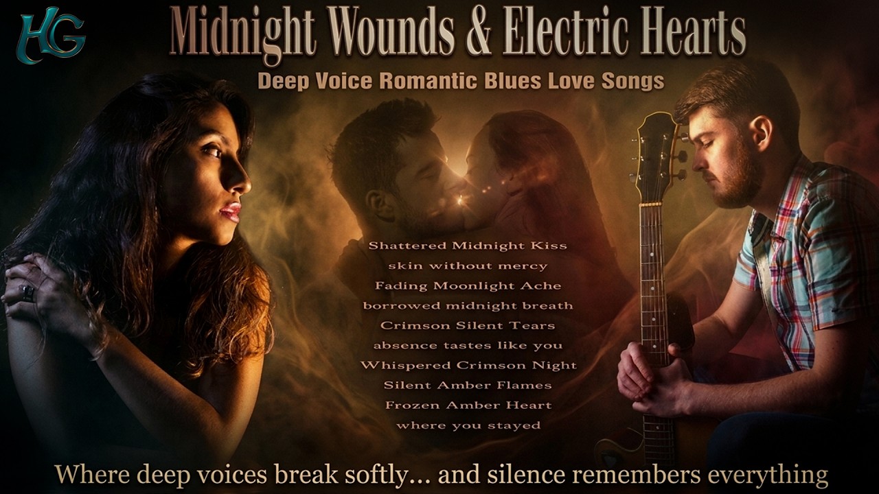 Midnight Wounds & Electric Hearts | Deep Voice Romantic Blues Love Songs |  Dark Emotional Ballads