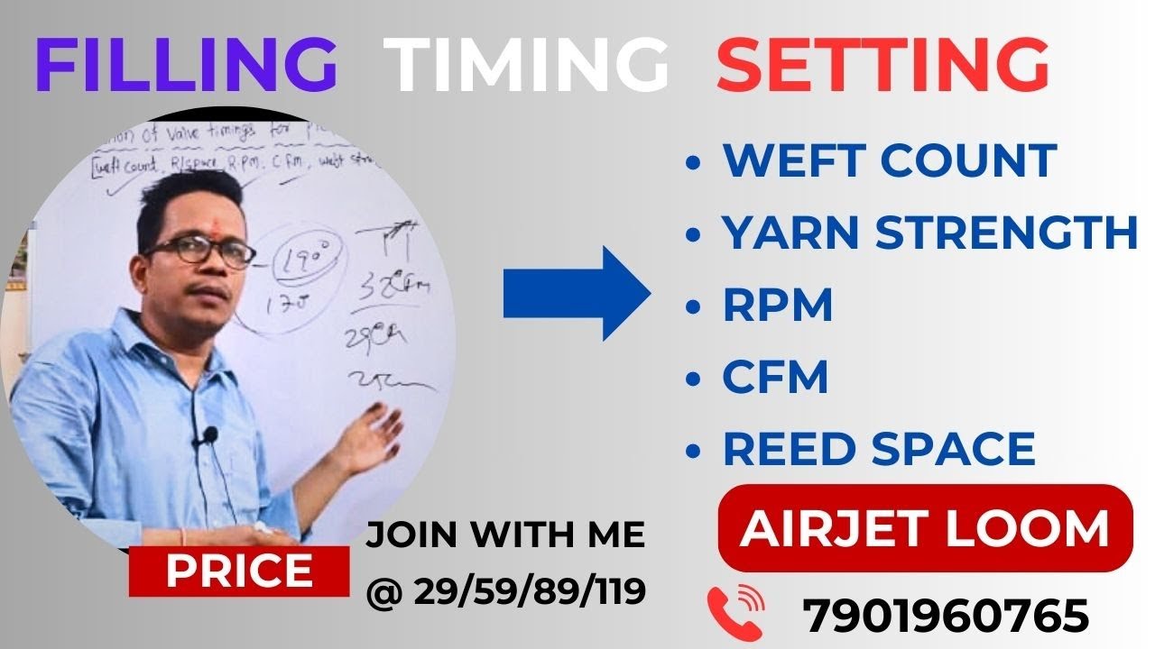 Filling timing setting in AirJet loom. #fillingtiminginloom#airjetloom