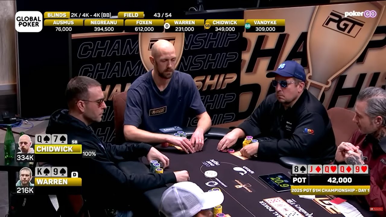 Playing at the PGT Championship vs Negraneu, Ausmus, Chidwick, Foxen, and more.