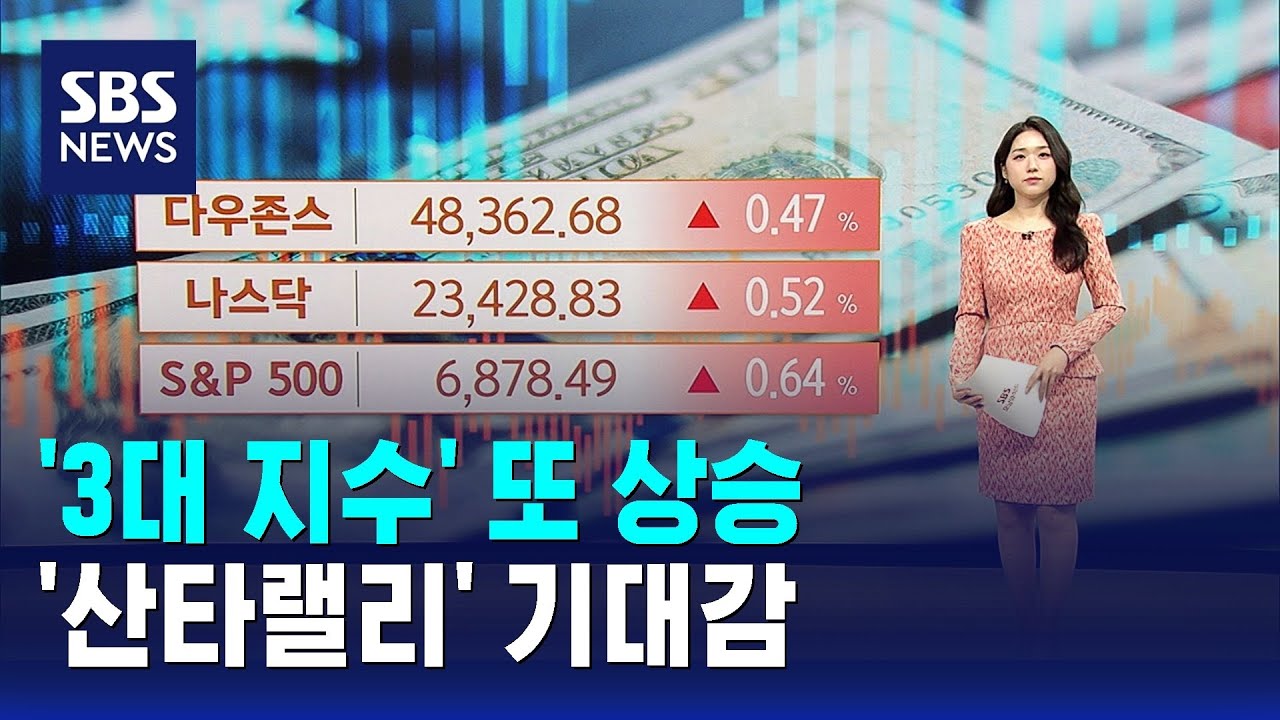 '3대 지수' 또 상승…'산타랠리' 기대감 / SBS / 뉴욕증시