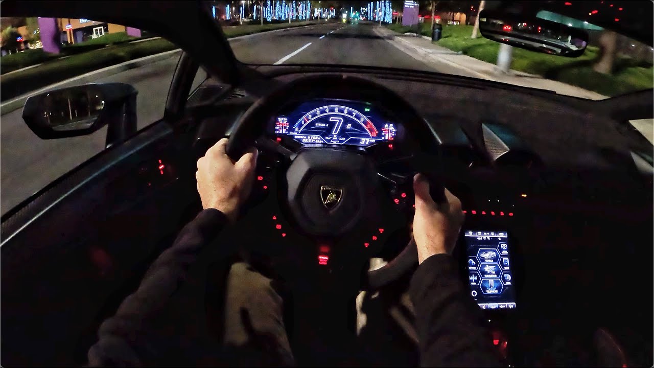 Lamborghini Huracan Tecnica POV Night Drive (3D Audio)(ASMR)