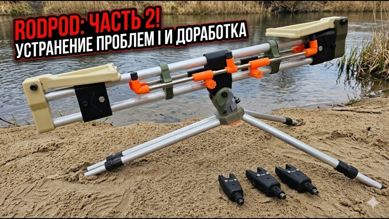 Rod Pod DIY Part 2 🎣 Апгрейд креплений и держателей Buzz Bar  род под на 3 dprintr