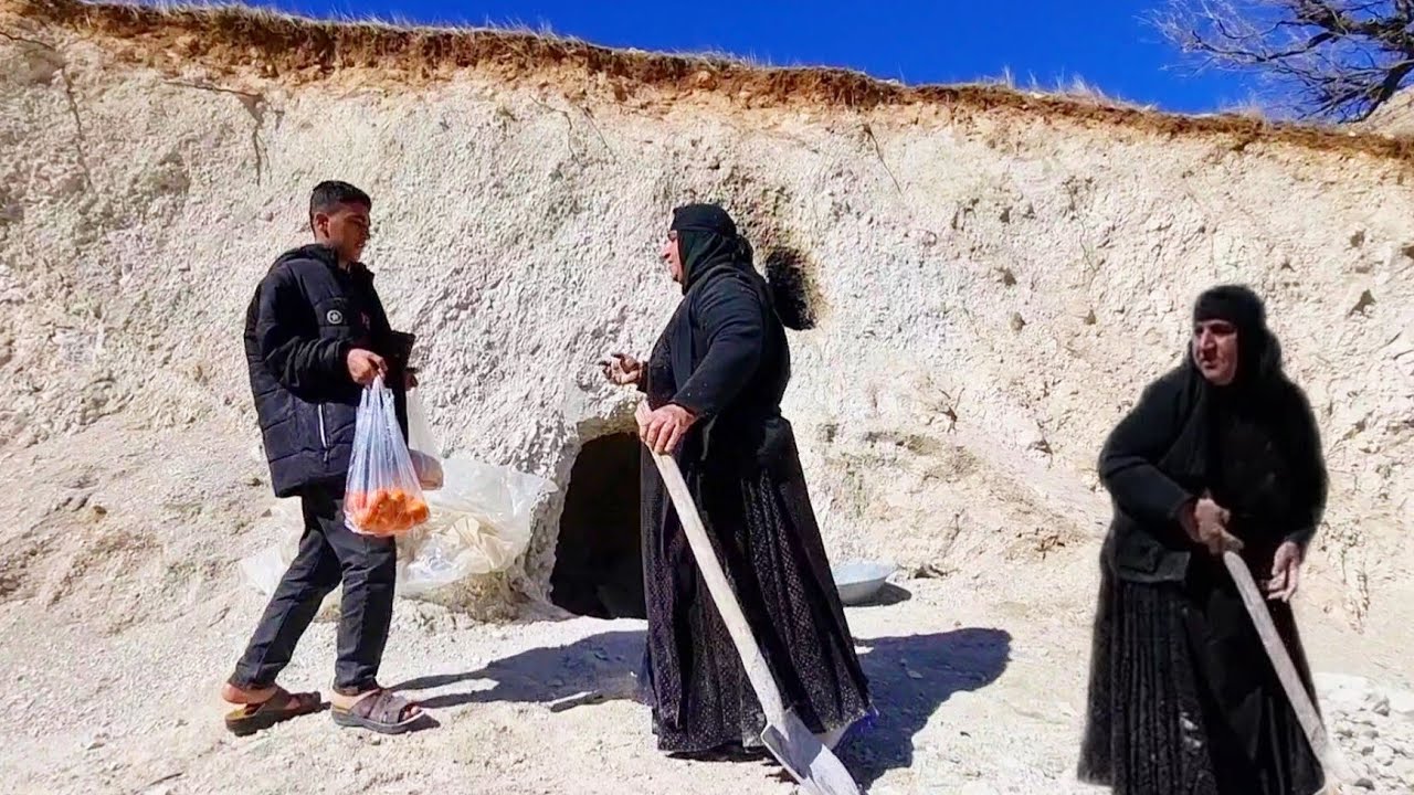 The warrior son returns to his mother's arms in the cave of refuge