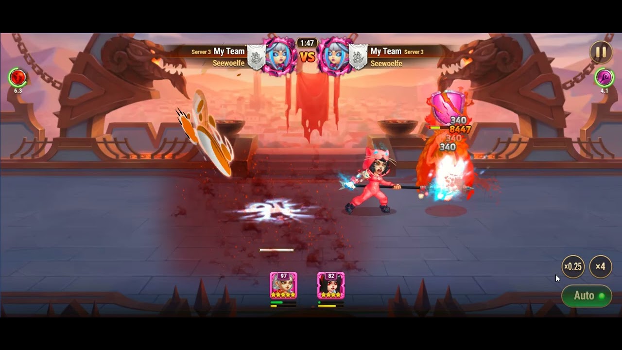 Hero wars- Qing mao vs Celeste