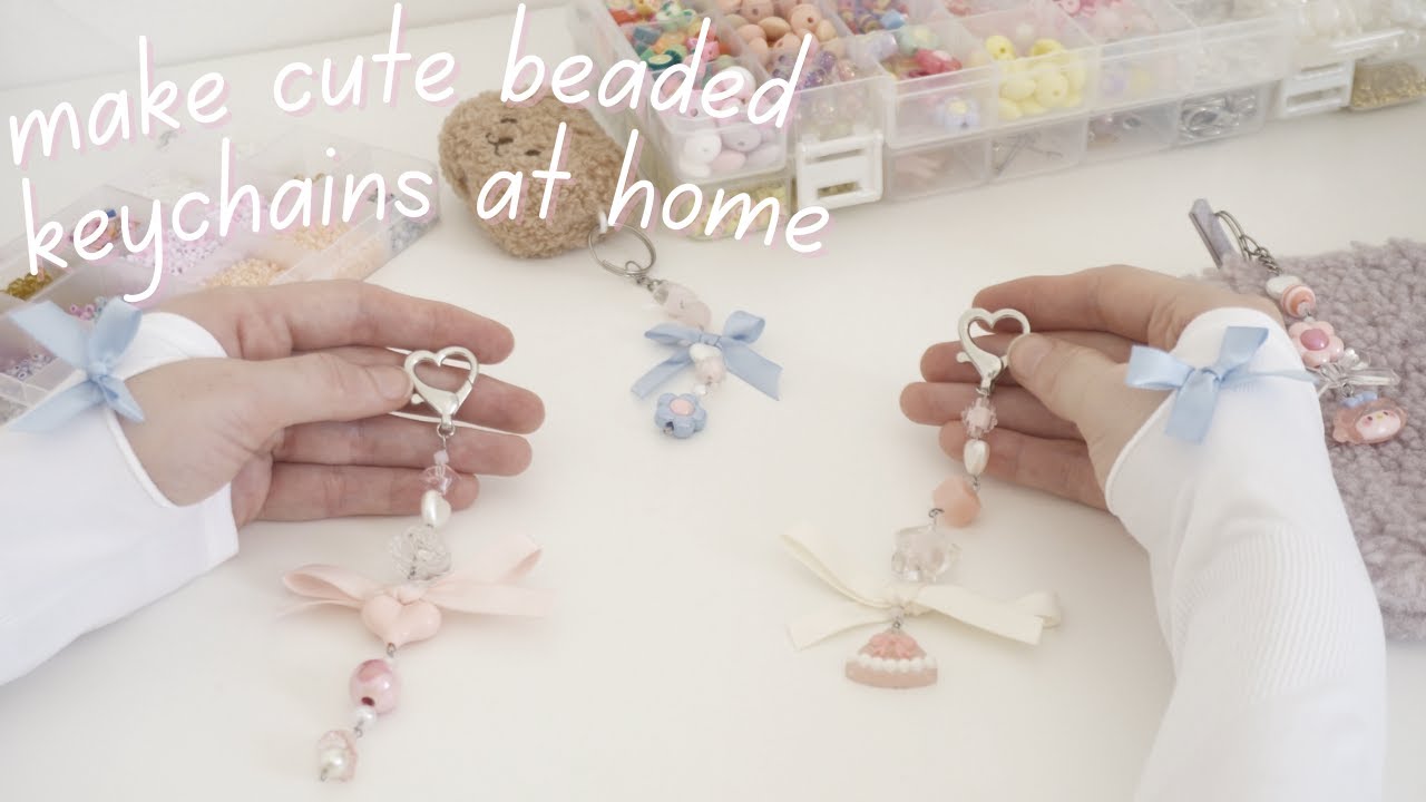 how to make beaded keychains STEP BY STEP | DIY keychains tutorial 🎀beaded keychain tutorial