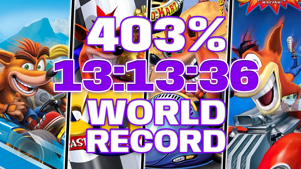 [World Record] Crash Bandicoot Racing 403% Speedrun - 13:13:36