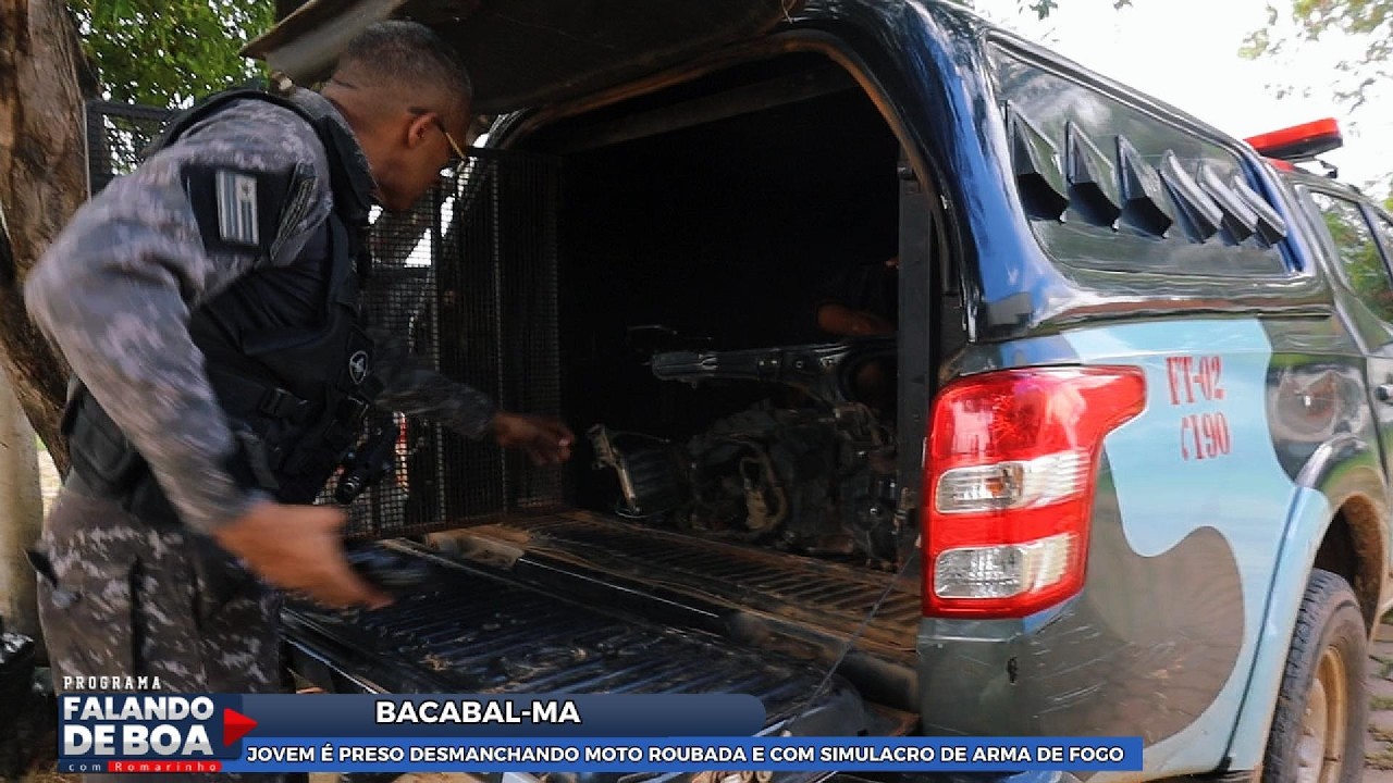 JOVEM É PRESO DESMANCHANDO MOTO ROUBADA E COM SIMULACRO DE ARMA DE FOGO