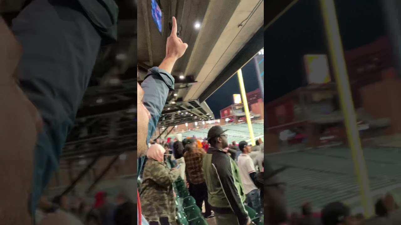 The last two outs of the 2021 World Series filmed at the viewing party at Truist Park.