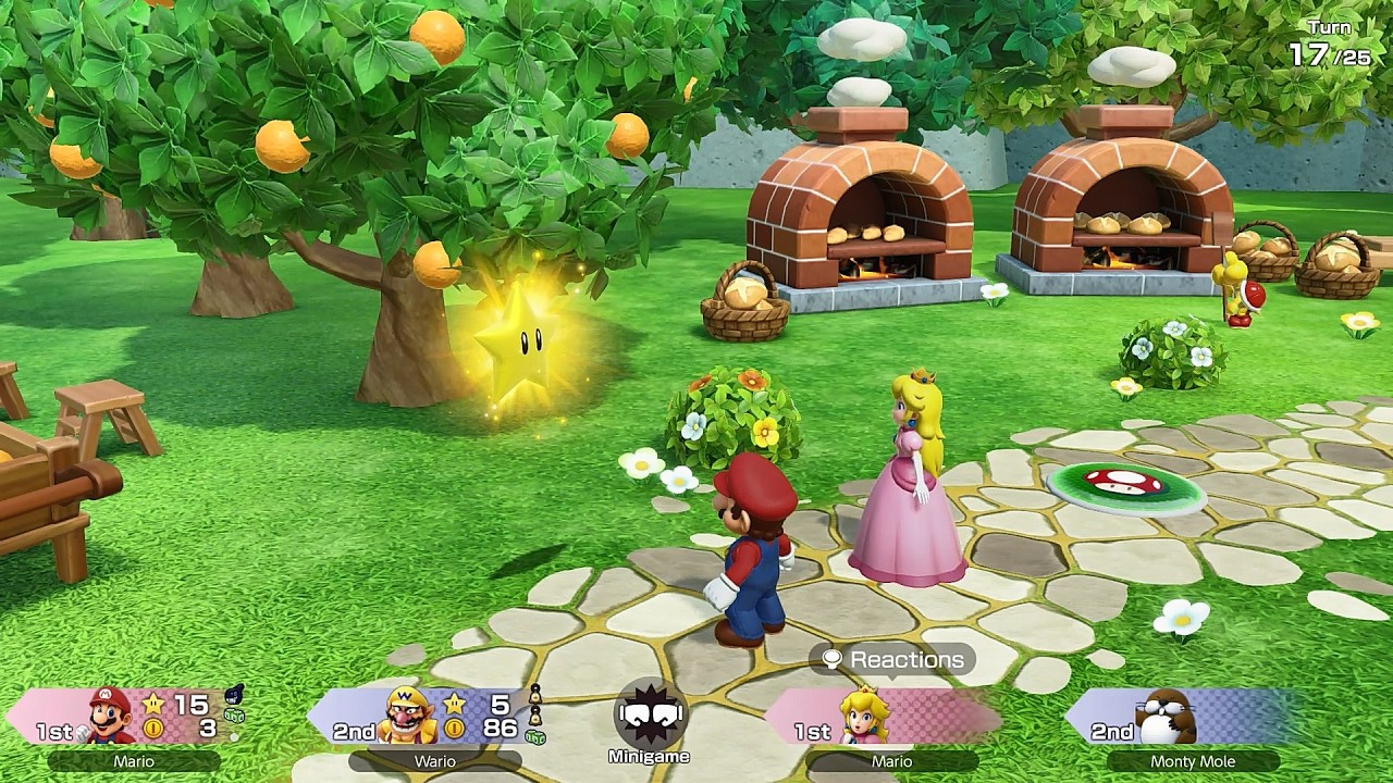 Super Mario Party Jamboree TV #50 Mega Wiggler's Tree Party Peach & Mario vs Monty Mole & Wario