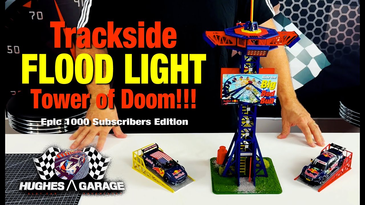 Extreme Slot Car Flood Light Tower Build - Hughes Garage SCA Ep 22 #slotcars #slotcarscenery