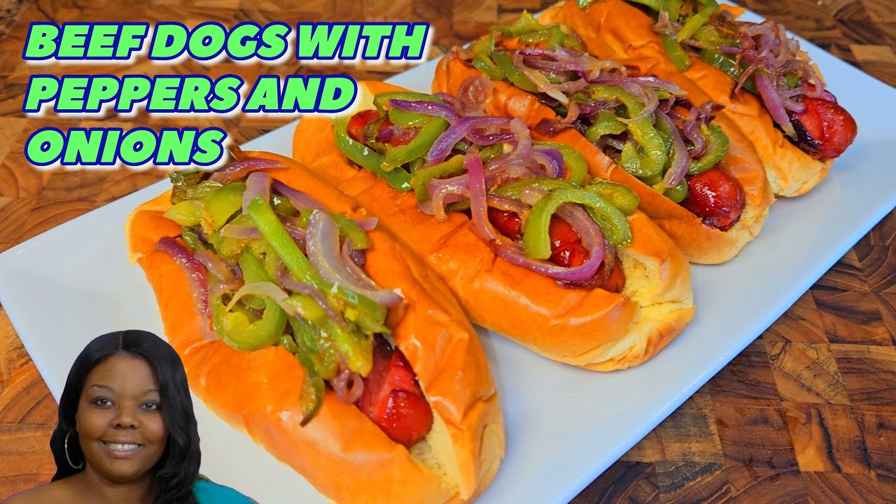 Gourmet BEEF HOT DOGS with SAUTÉED Peppers and Onions in 10 Minutes!