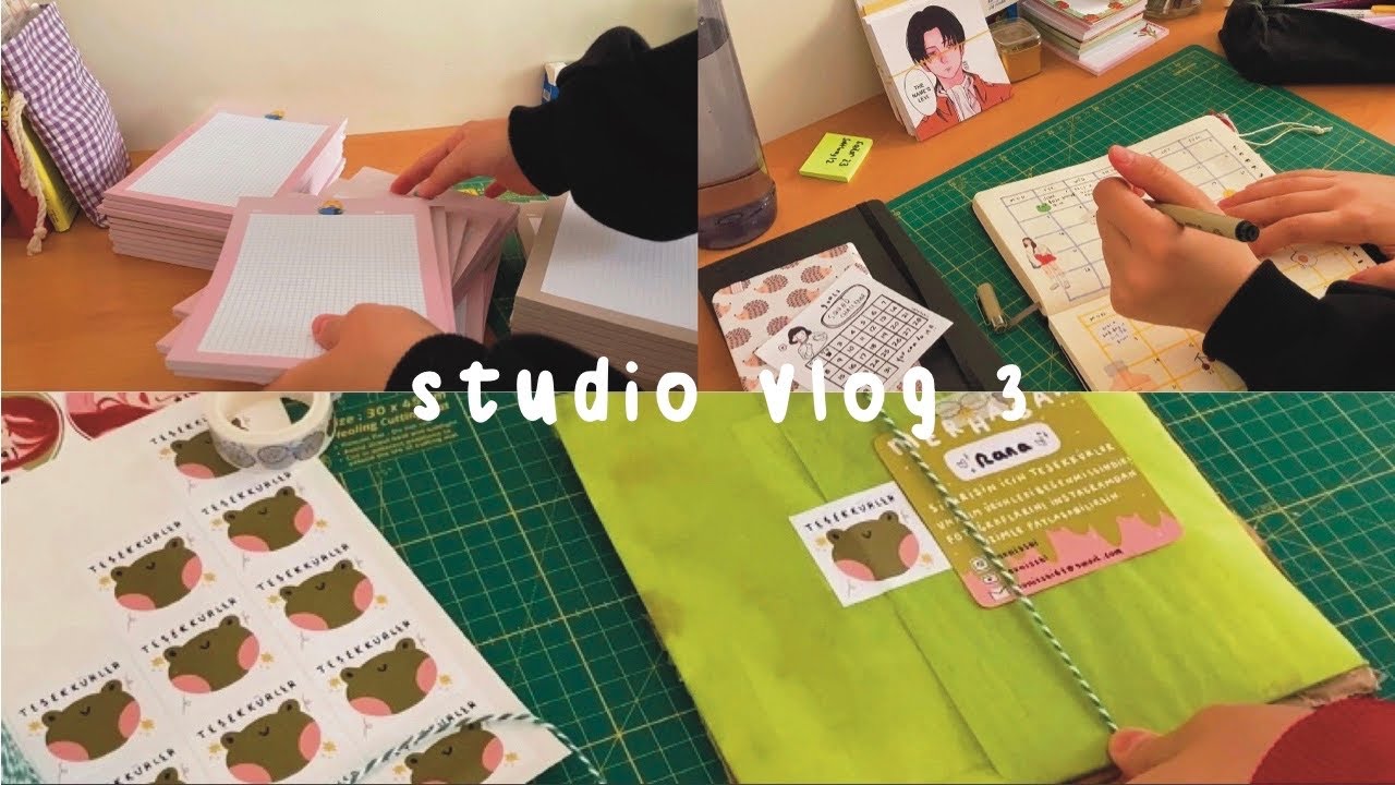 studio vlog #3 | indirim, yeni stickerlar, sipariş paketleme, fotoğraf çekimi, bujo