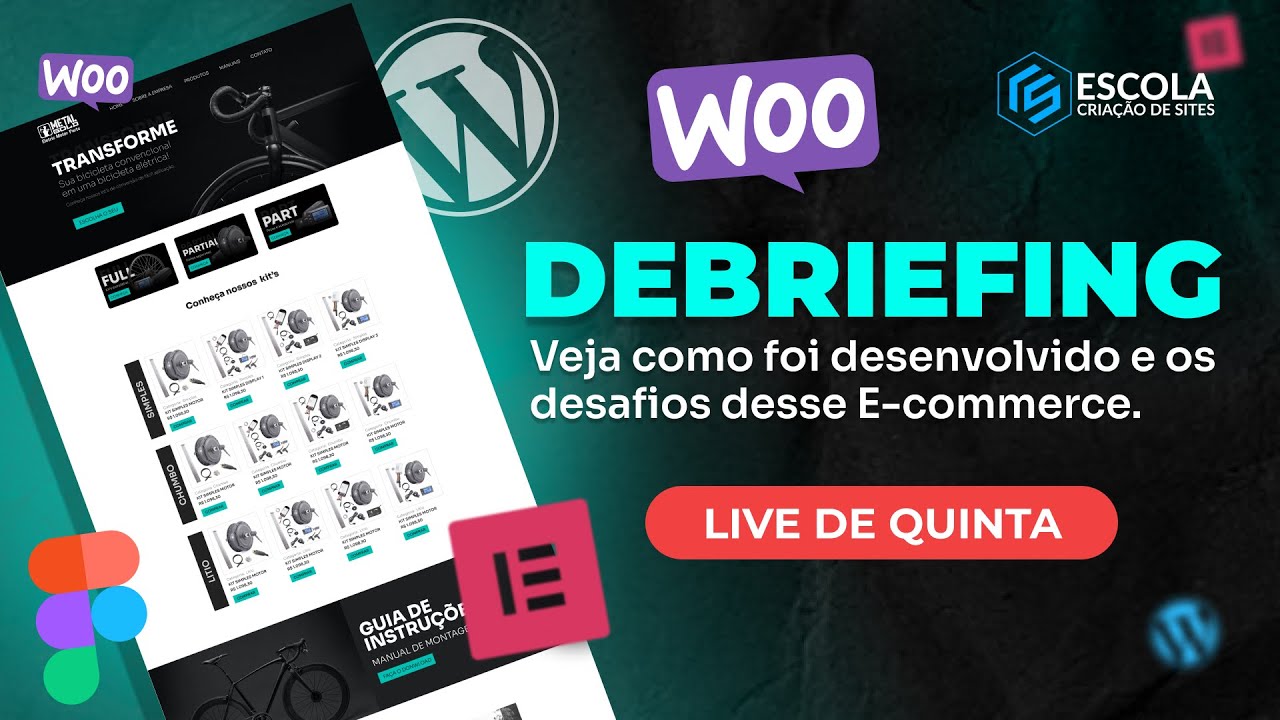 Debriefing de loja virtual criada no Figma para o Wordpress com Elementor e Woocommerce