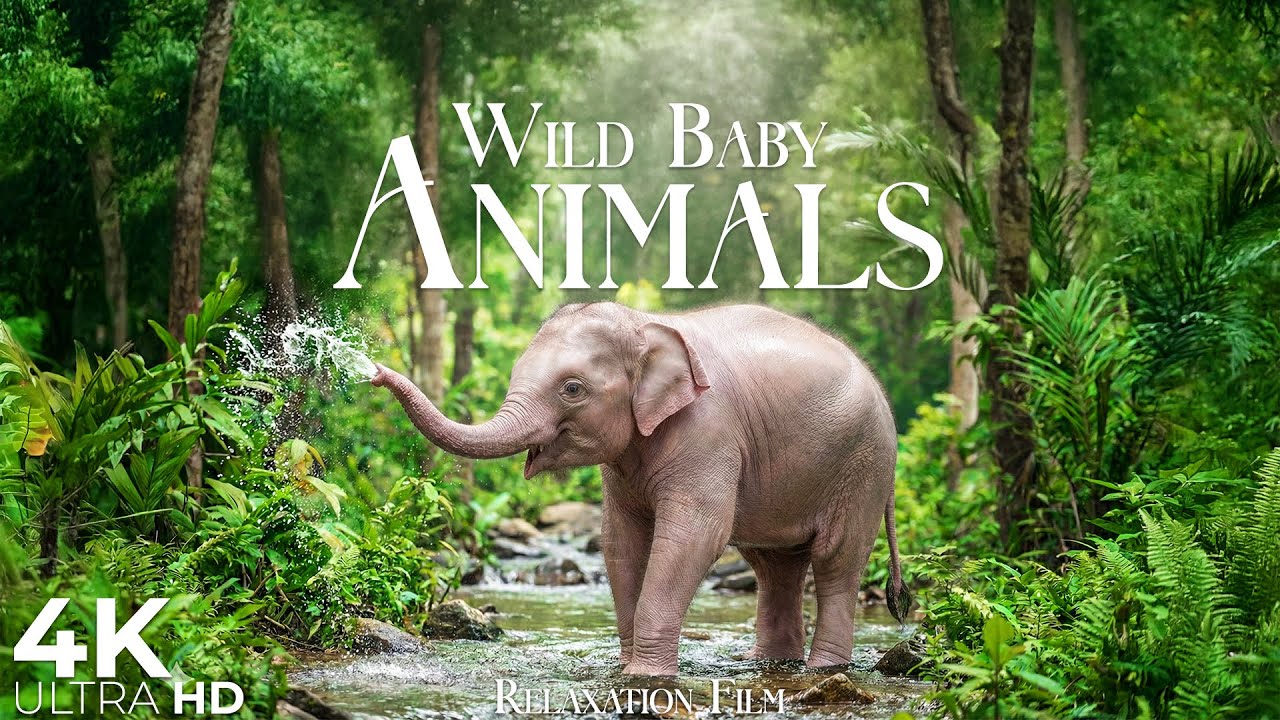 Wild Baby Animals 4K &bull; Beautiful Wildlife Relaxation Film with Deep Relaxing Music | 4K Ultra HD