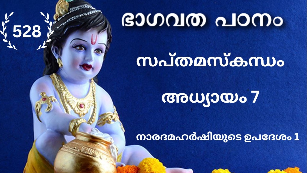 528 #ഭാഗവതപഠനം I നാരദമഹർഷിയുടെ ഉപദേശം 1 I സപ്തമസ്കന്ധം : അധ്യായം 7