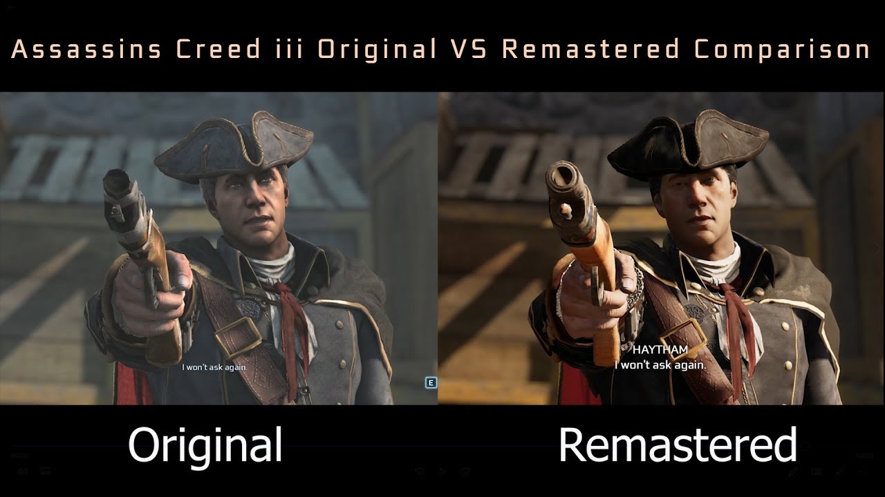 AC3/Assassins Creed iii Remastered VS Original Side By Side Graphics Comparison