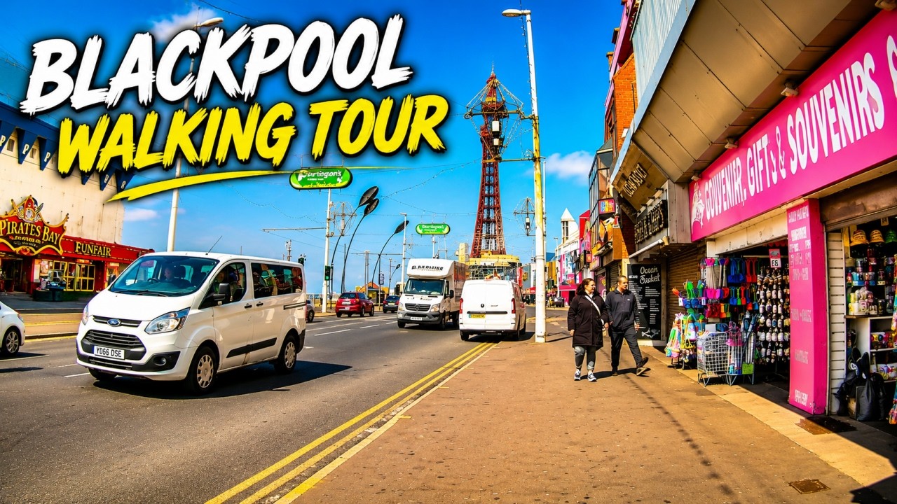 Blackpool Town Centre 4K Walking Tour | Real Streets, Winter Gardens & Tower