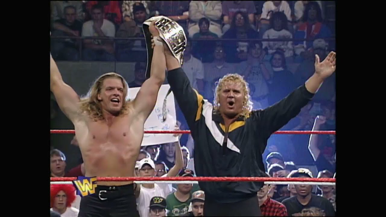 Triple H wins Intercontinental Title for 1st time, after Mr Perfect turns on Marc Mero (WWF)
