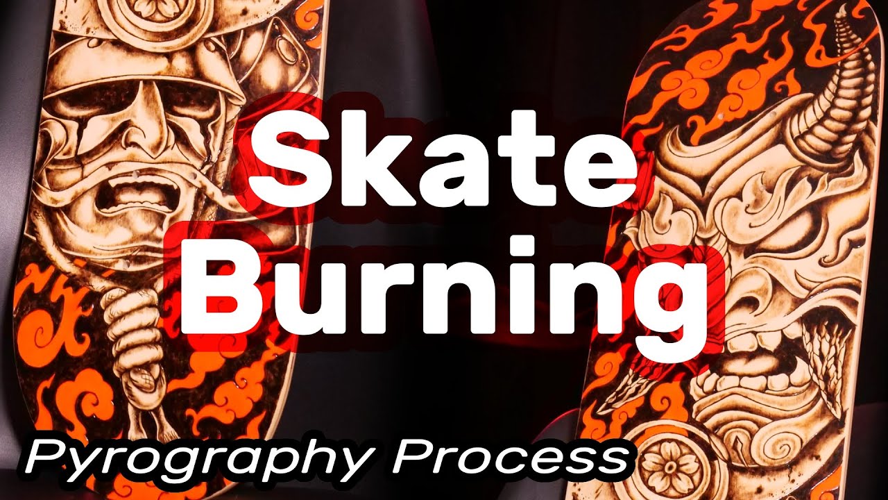 Japanese Skate - Pyrography process / Timelapse