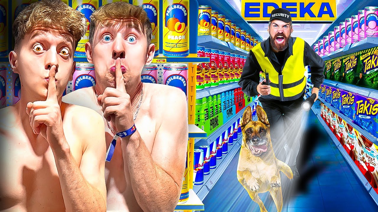 Eine NACHT HEIMLICH im EDEKA übernachten! 😱 (Polizei kommt..)