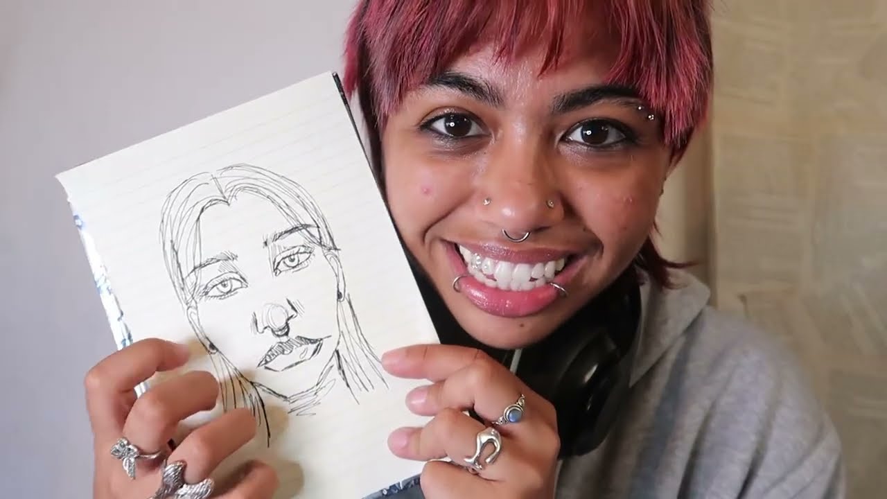 asmr drawing u at a bus stop (￼i like u)