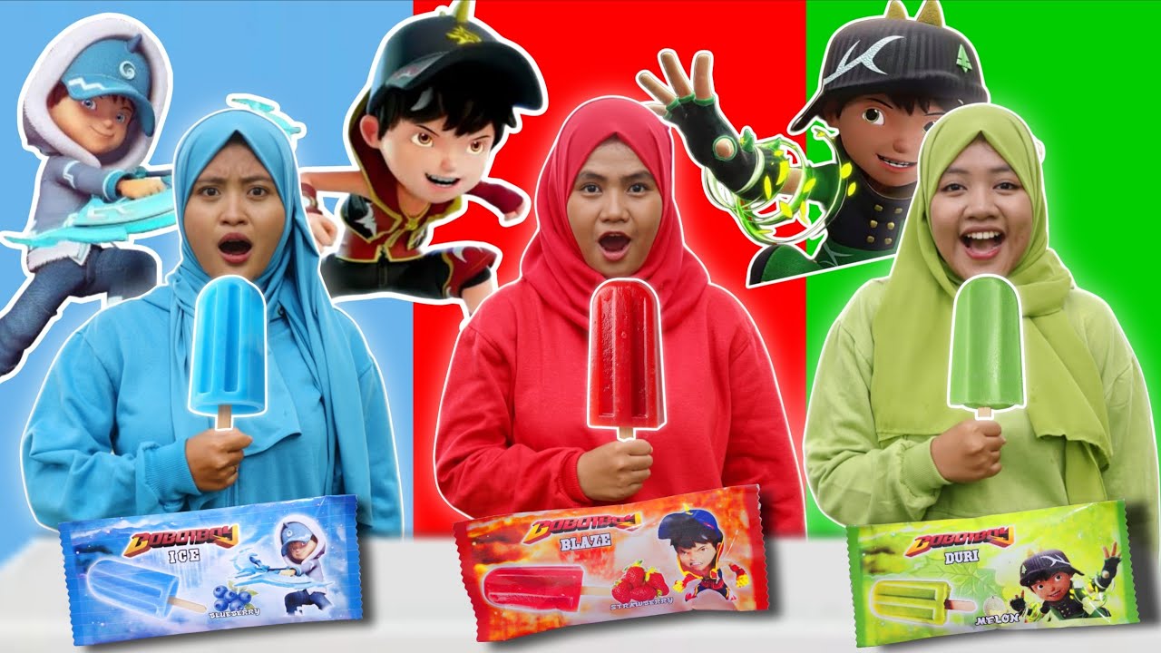 PILIH ES KRIM BOBOIBOY BLAZE SESUAI WARNA BAJU | CHIKAKU FAMILY