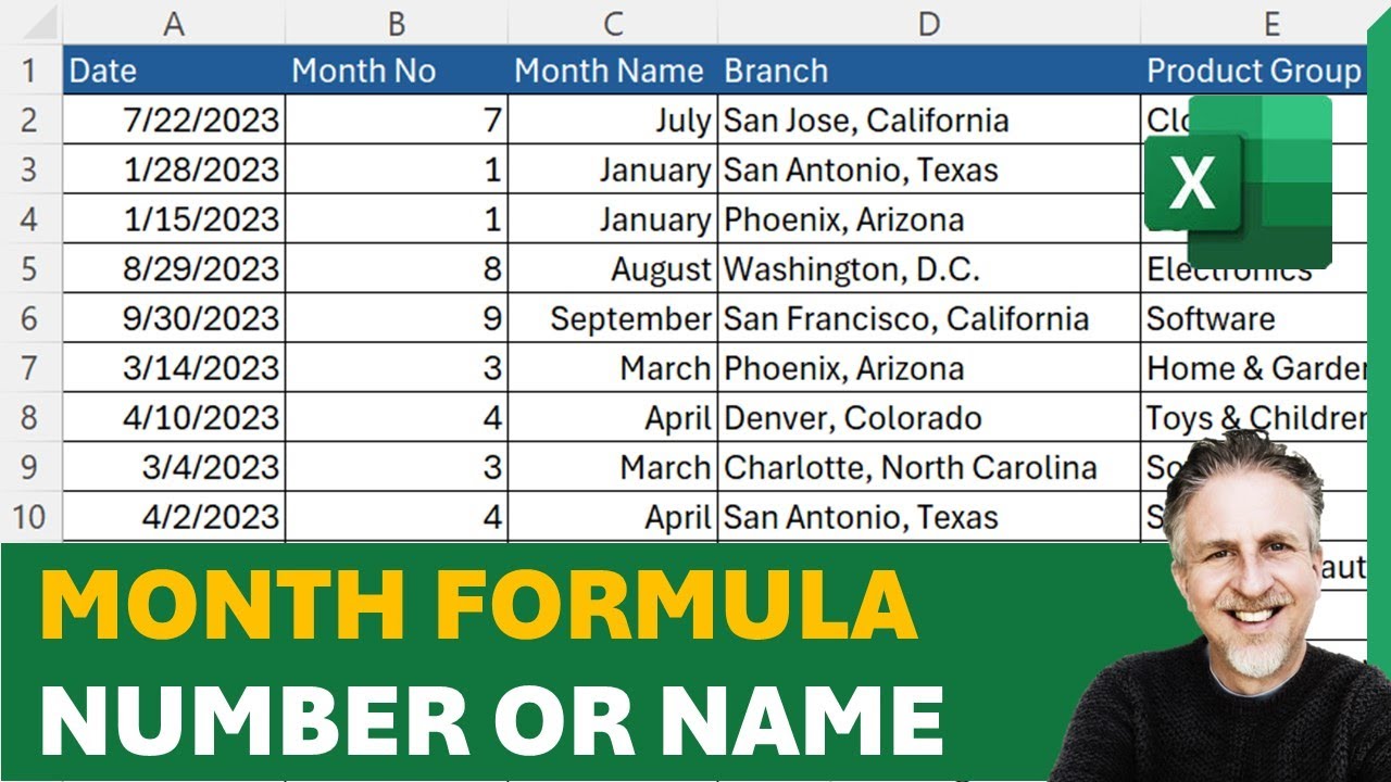 How to Use the Month Formula in Excel | Excel Month Name and/or Number.
