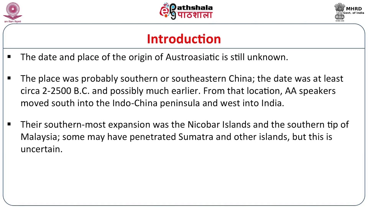Austroasiatic language I