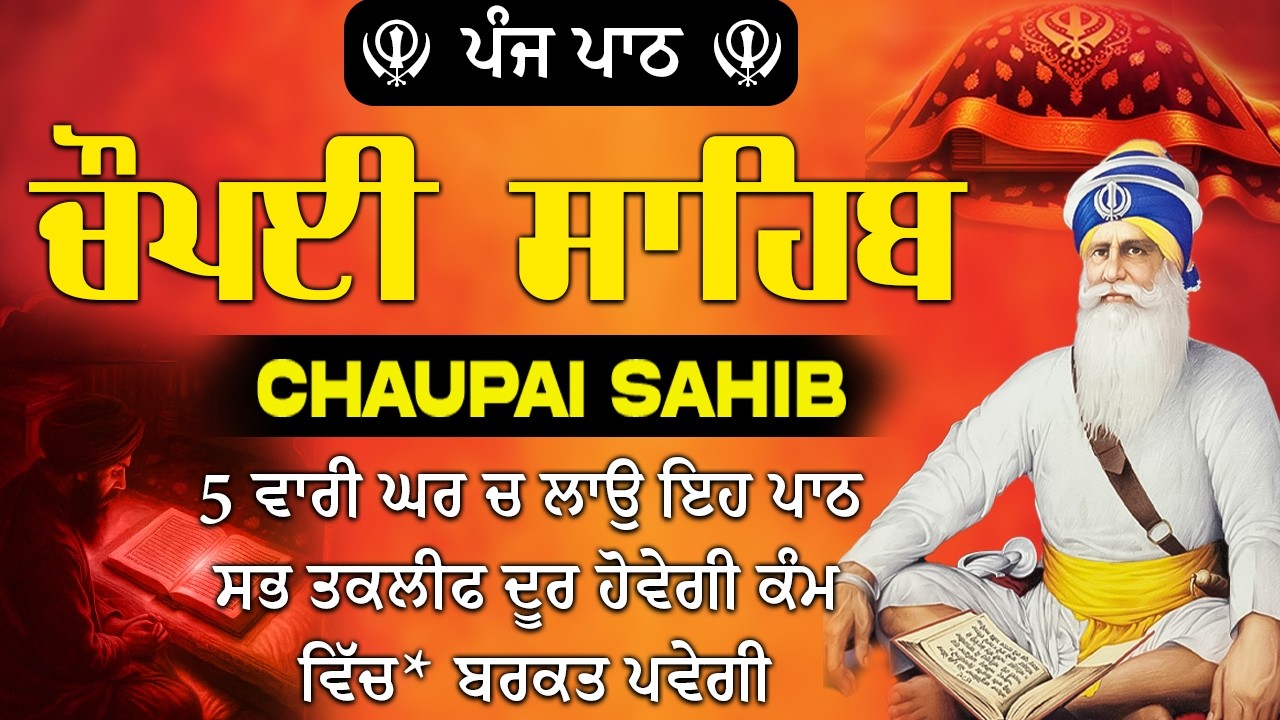 5 Path chopai sahib | 5 ਪਾਠ ਚੌਪਈ ਸਾਹਿਬ/ਬਾਬਾ ਜੀ ਫਰਸ਼ ਤੋ ਅਰਸ਼ ਤੱਕ ਪਹੁੰਚਾ ਦੇਣਗੇ ਹਰ ਕੰਮ ਸਫਲ ਹੋਵੇਗਾ #2026