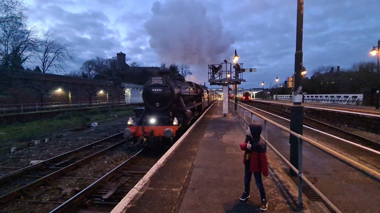 Steam Engine at Shrewsbury Train Station. ( Black Five ) 44871, West Coast Railway. Chester -Bristol