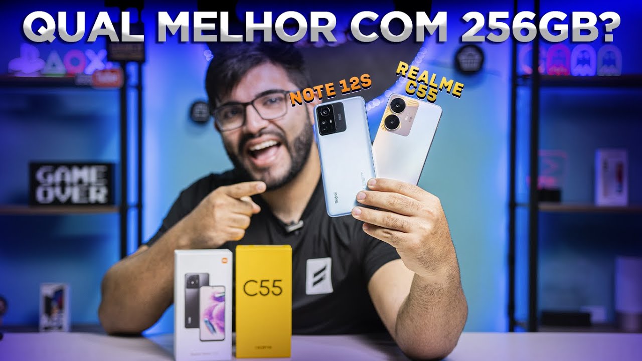 Redmi Note 12s vs Realme C55! Celular barato com 256GB de memória! Qual comprar? Comparativo!