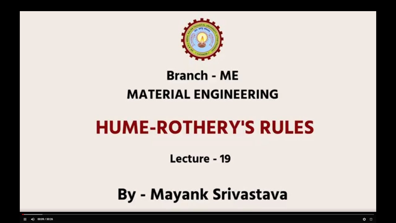 HUME - ROTHERY'S Rules| AKTU Digital Education