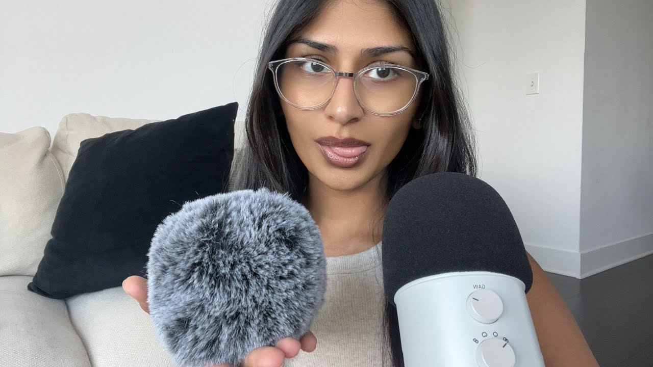 asmr chatty mic scratching foam cover & fluffy mic 🪴 | this or that?