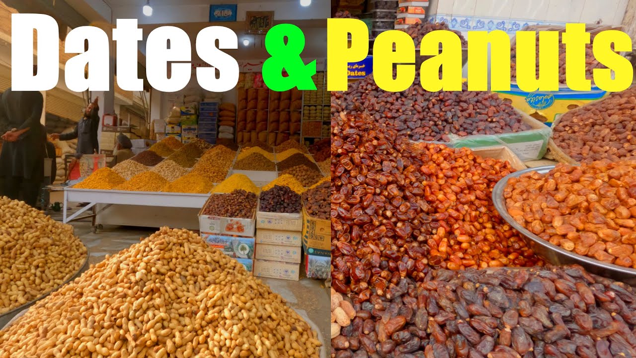 4K Walk - Dates And Peanuts Market Peshawar | Dry Fruit Market | کھجوراور مونگ پھلی کی منڈی