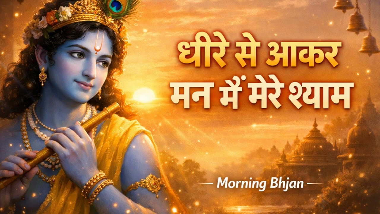 धीरे से आकर मन में मेरे🙏 | Morning Bhajan | Krishna devotional Bhajan